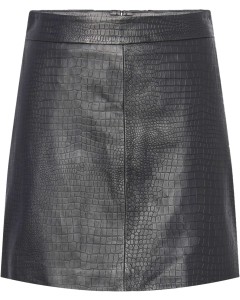 Crocly hw short real leather skirt black
