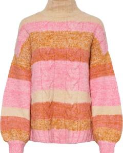 Yasmarlia ls cable knit pullover s. aurora pink