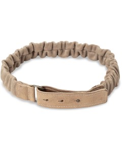 Suede belt with ruffles sand