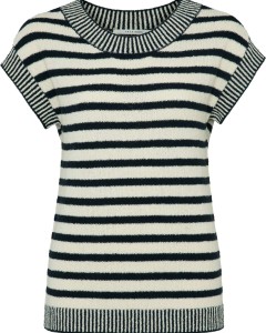 Sleeveless sweater with stripe tapioca sand dessin