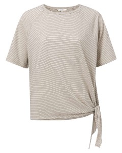 Striped t-shirt with knot beluga black dessin