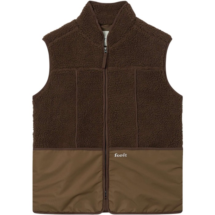 Fell fleece vest sleeveles brown teddy
