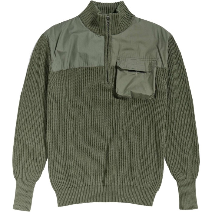 Army half zip knit hunter green