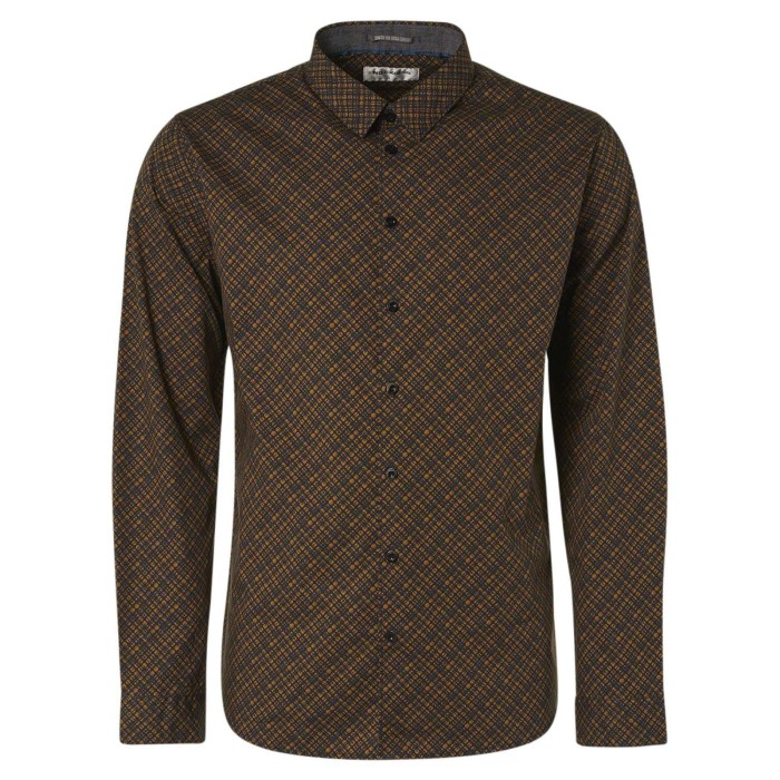Shirt long sleeve all over printed bronze
